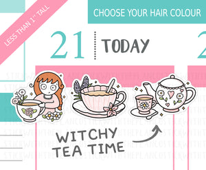 L_327 Spring Witchy Tea Time | Lottie Stickers | Planner Stickers