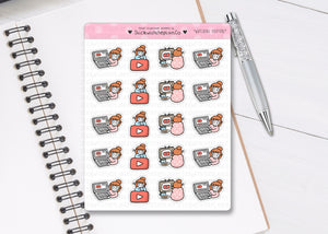 L_284 Watching Youtube | Lottie Stickers | Planner Stickers