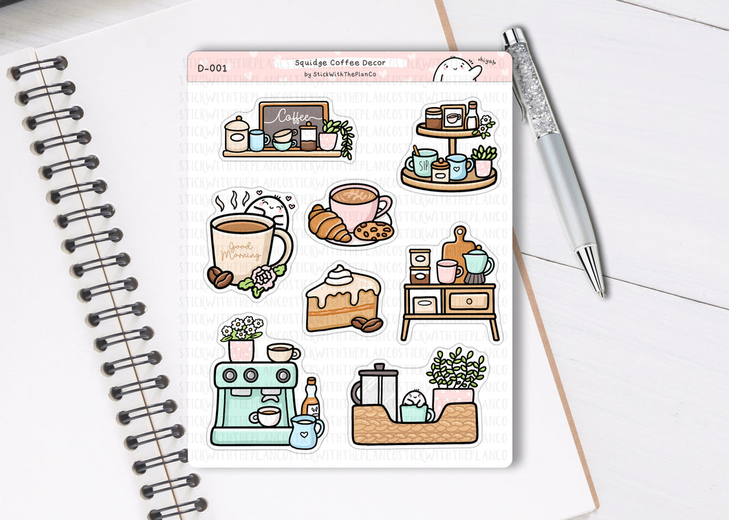 D_001 Coffee Lovers Decor Stickers (LARGE)