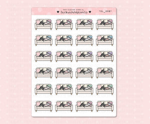 SL_008 Laptop On Sofa | Neutral Lottie Stickers | Planner Stickers