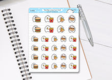 Load image into Gallery viewer, S_011 Squidge Loves Fast Food | Squidge Stickers | Planner Stickers
