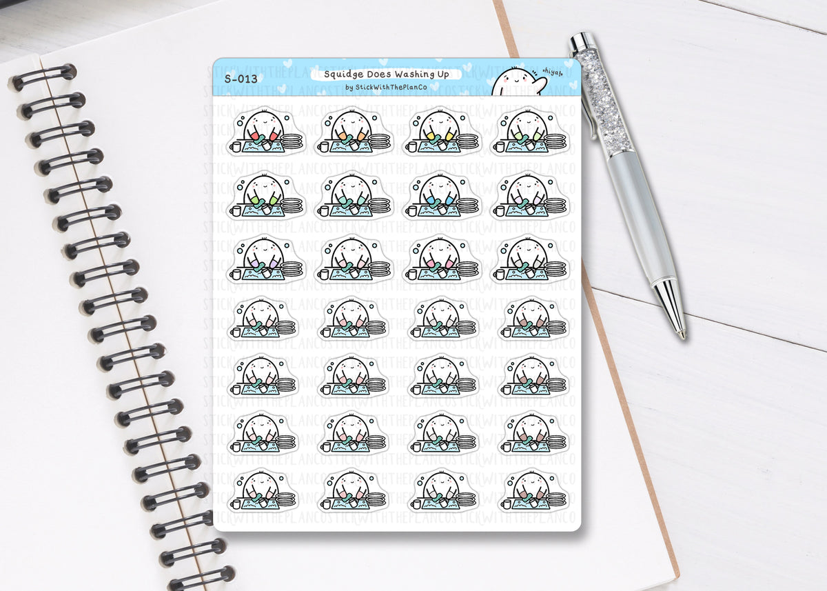 S_013 Squidge Does the Dishes | Squidge Stickers | Planner Stickers ...