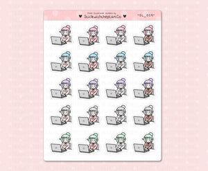 SL_019 Laptop | Neutral Lottie Stickers | Planner Stickers