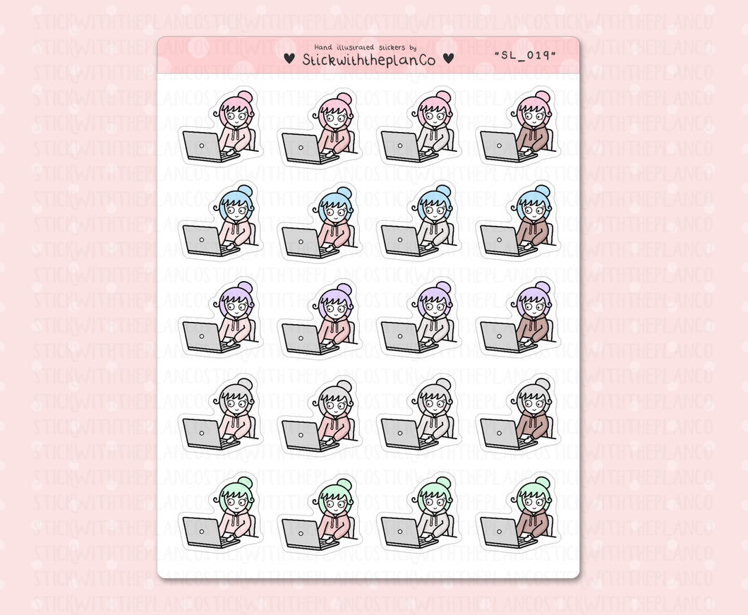 SL_019 Laptop | Neutral Lottie Stickers | Planner Stickers