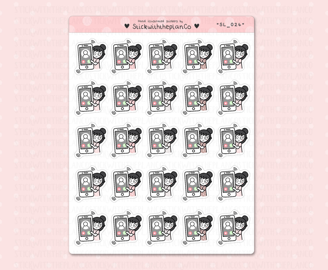 SL_024 Phone Call | Neutral Lottie Stickers | Planner Stickers