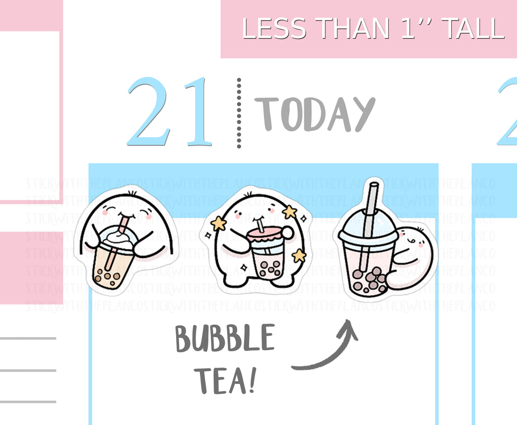 S_040 Squidge Loves Bubble Tea | Squidge Stickers | Planner Stickers