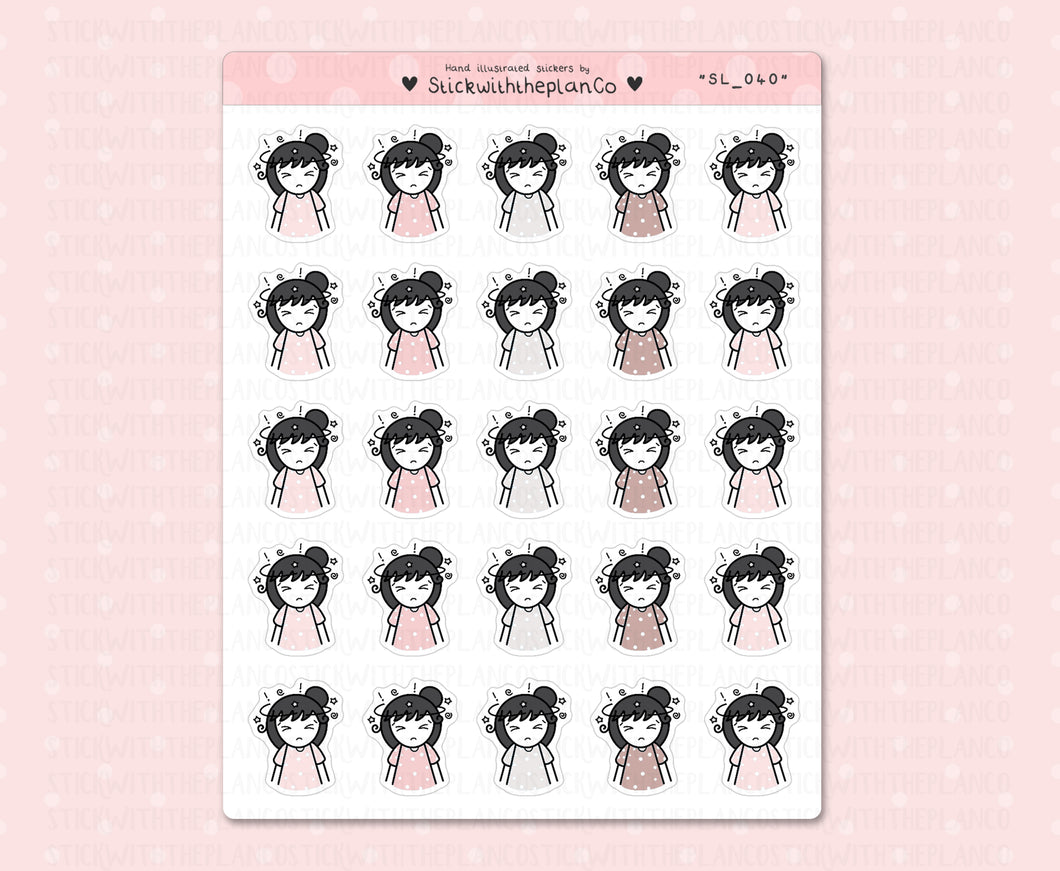 SL_040 Headache + Migraine | Neutral Lottie Stickers | Planner Stickers