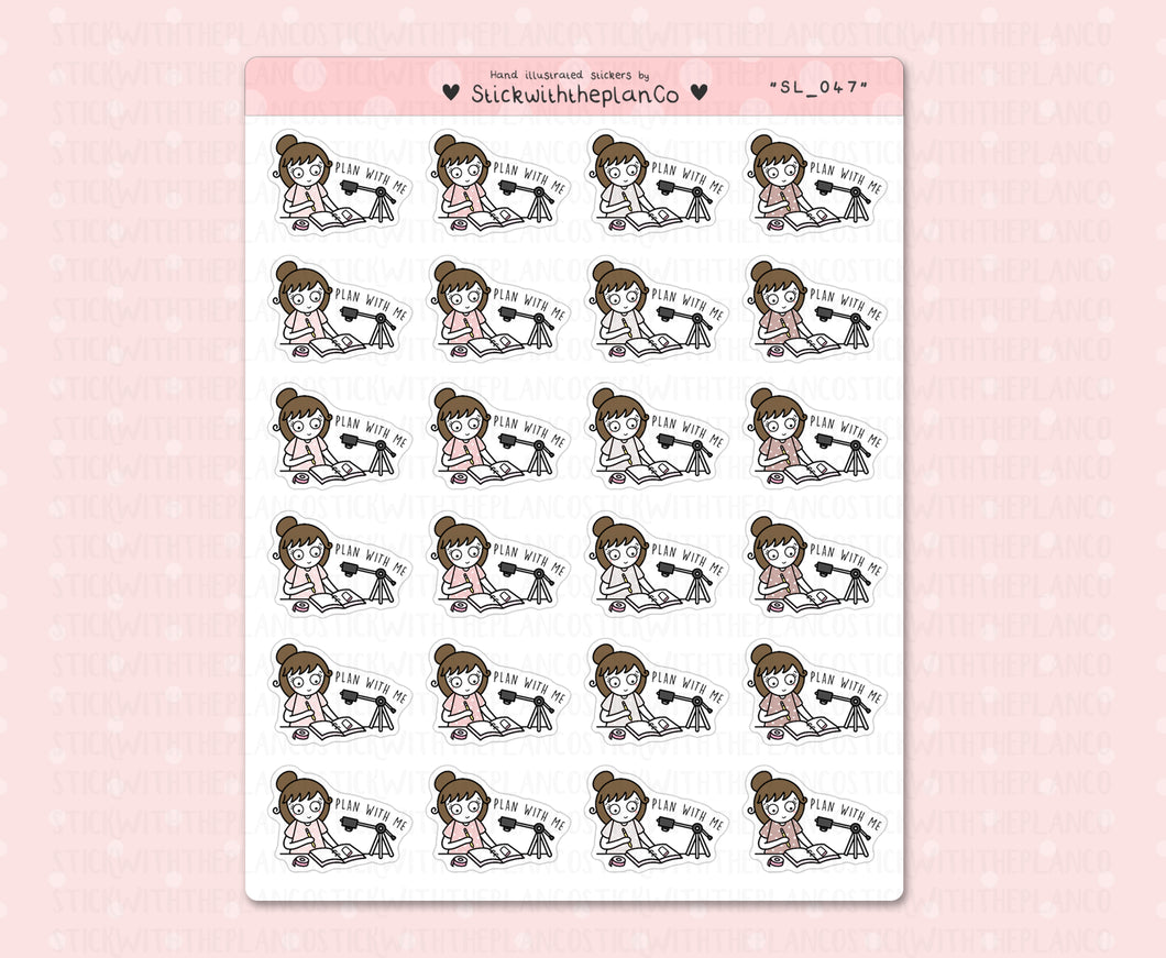 SL_047 Plan With Me | Neutral Lottie Stickers | Planner Stickers