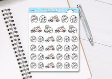 Load image into Gallery viewer, S_067 Squidge Maintains the Car | Squidge Stickers | Planner Stickers
