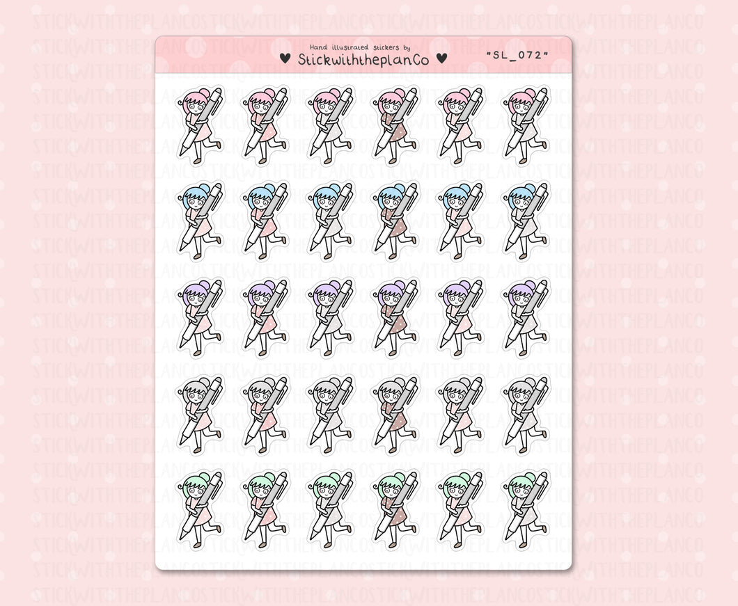 SL_072 Writing | Neutral Lottie Stickers | Planner Stickers