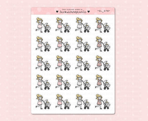 SL_078 Baby In Pram | Neutral Lottie Stickers | Planner Stickers