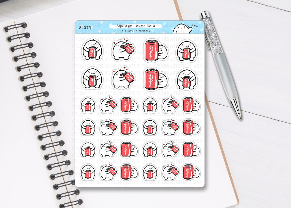 S_079 Squidge Loves Cola | Squidge Stickers | Planner Stickers ...