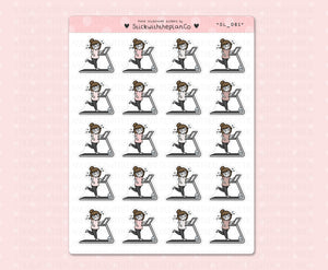 SL_081 Running on Treadmill | Neutral Lottie Stickers | Planner Stickers