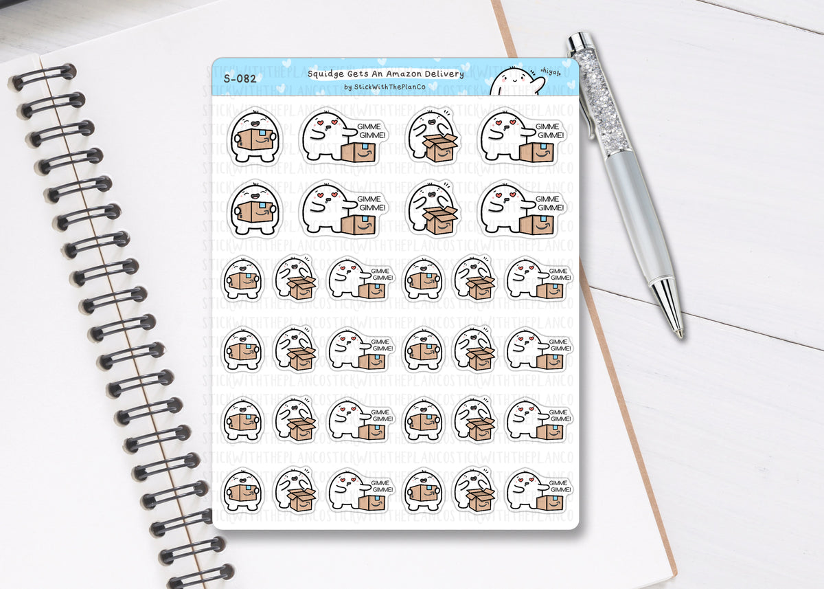 S_082 Squidge Gets A Delivery | Squidge Stickers | Planner Stickers ...