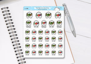 S_088 Squidge Eats Healthily | Squidge Stickers | Planner Stickers