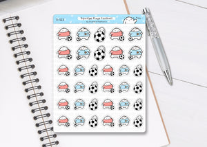 S_122 Squidge Plays Football | Squidge Stickers | Planner Stickers