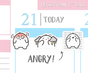 S_136 Squidge Is Angry | Squidge Stickers | Planner Stickers