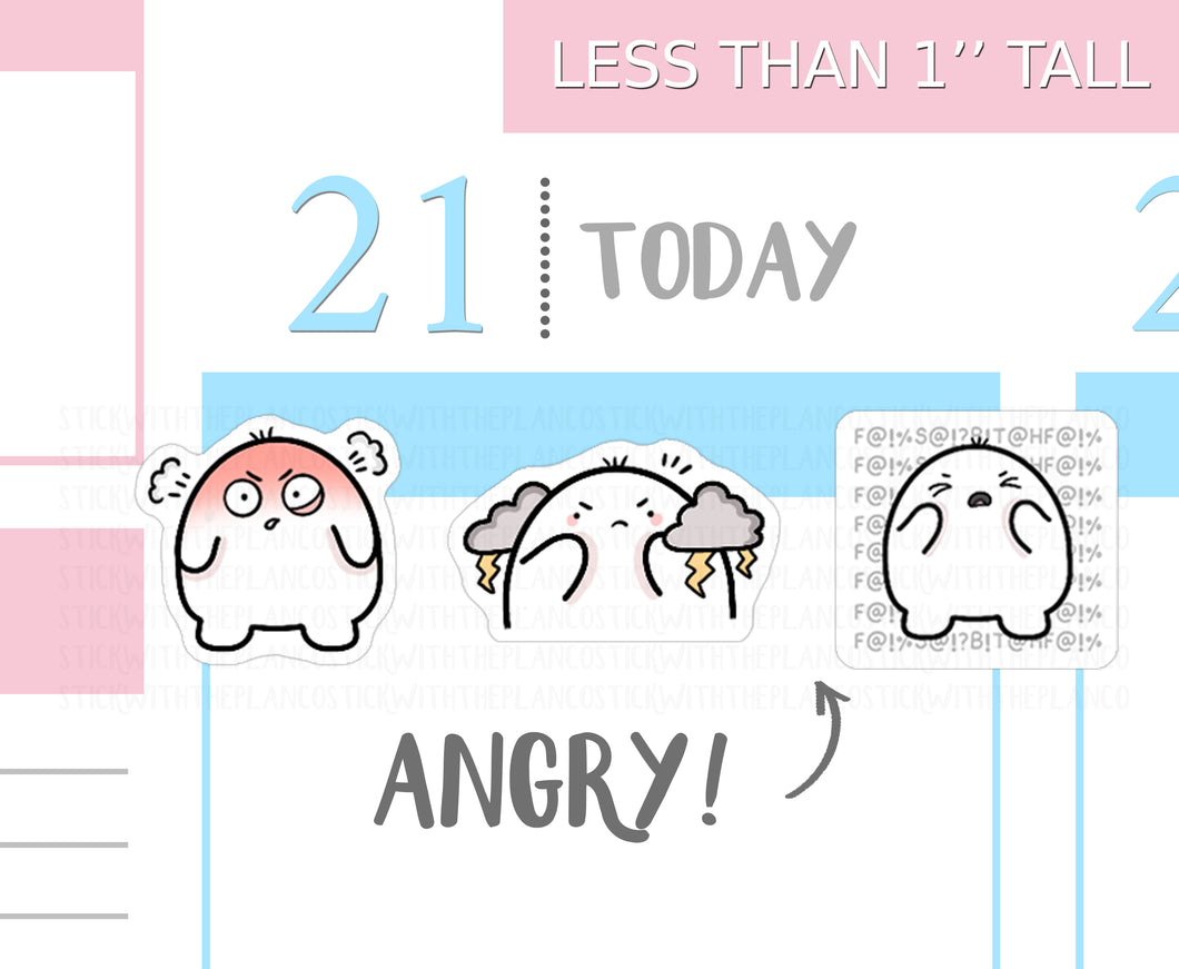 S_136 Squidge Is Angry | Squidge Stickers | Planner Stickers