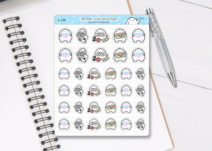 S_138 Squidge Has A Games Night | Squidge Stickers | Planner Stickers