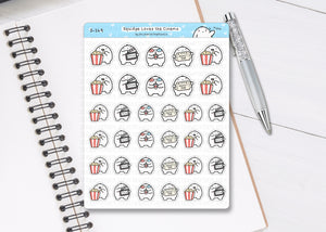 S_149 Squidge Goes To The Cinema | Squidge Stickers | Planner Stickers