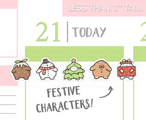 S_207 Squidge as Festive Characters | Squidge Stickers | Planner Stickers