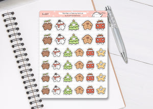 S_207 Squidge as Festive Characters | Squidge Stickers | Planner Stickers