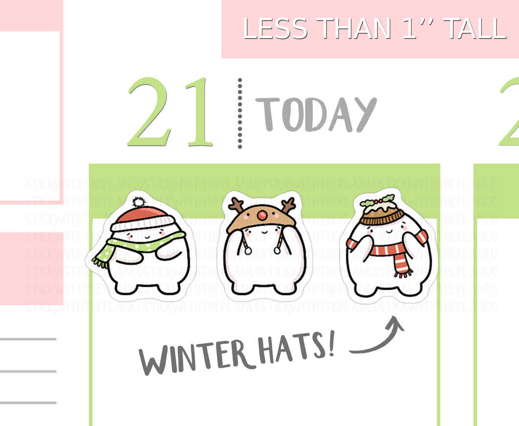 S_214 Squidge Loves Winter Hats | Squidge Stickers | Planner Stickers