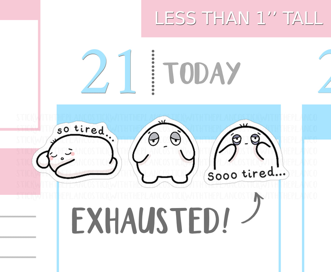 S_233 Squidge is Tired | Squidge Stickers | Planner Stickers