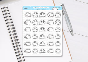 S_233 Squidge is Tired | Squidge Stickers | Planner Stickers