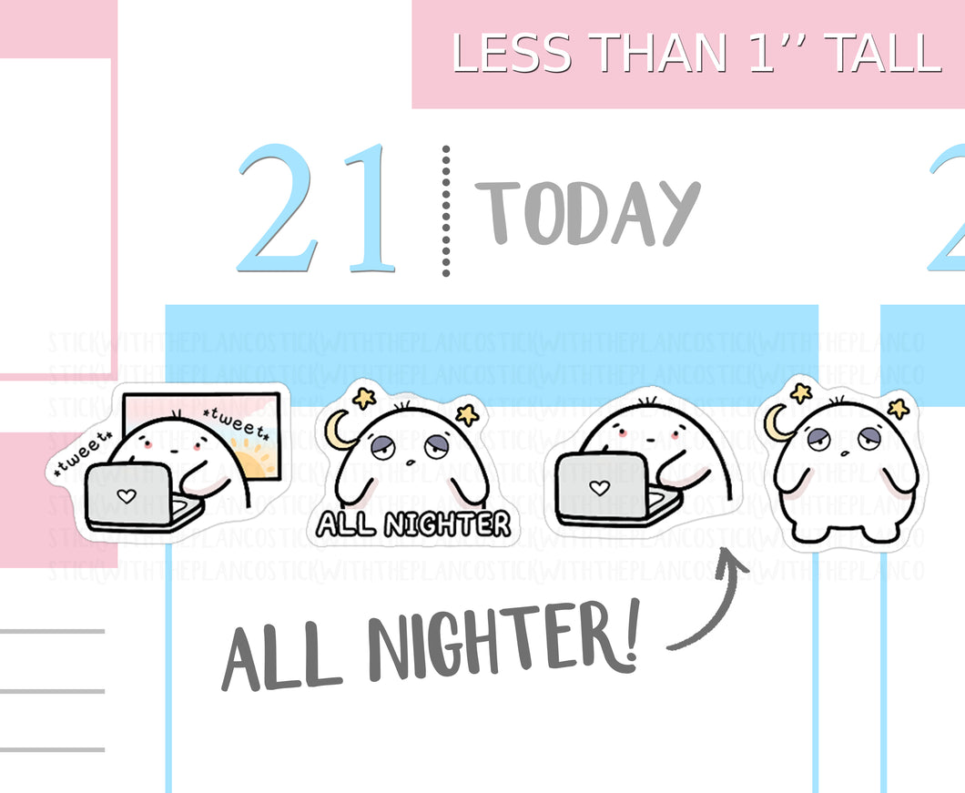 S_275 Squidge Does an All Nighter | Squidge Stickers | Planner Stickers