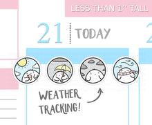 Load image into Gallery viewer, S_288 Squidge Tracks the Weather | Squidge Stickers | Planner Stickers
