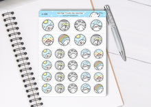 Load image into Gallery viewer, S_288 Squidge Tracks the Weather | Squidge Stickers | Planner Stickers
