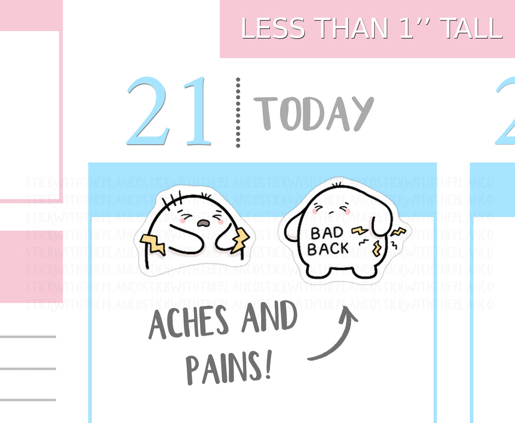 S_294 Squidge Has Aches and Pains | Squidge Stickers | Planner Stickers