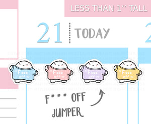 S_295 Squidge F*** Off Jumper | Squidge Stickers | Planner Stickers