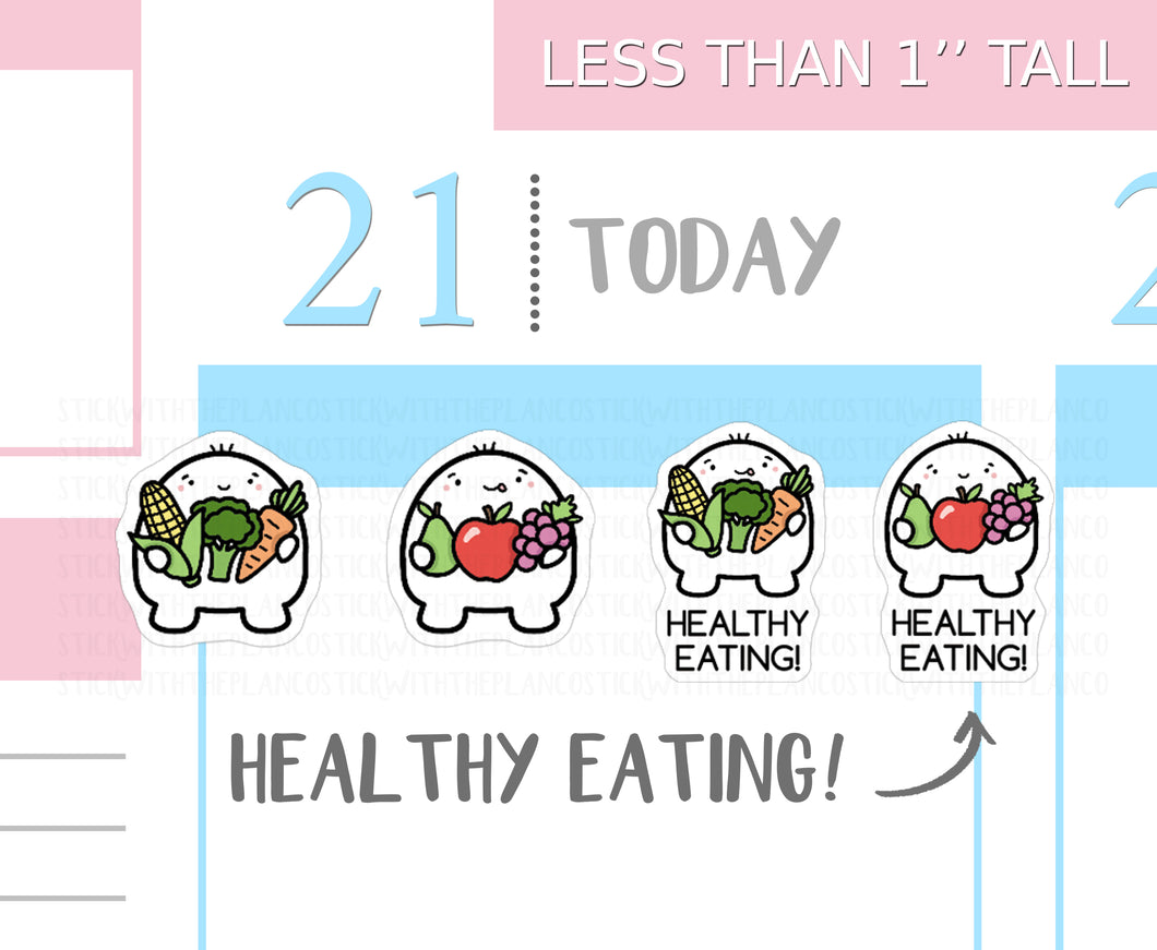 S_088 Squidge Eats Healthily | Squidge Stickers | Planner Stickers