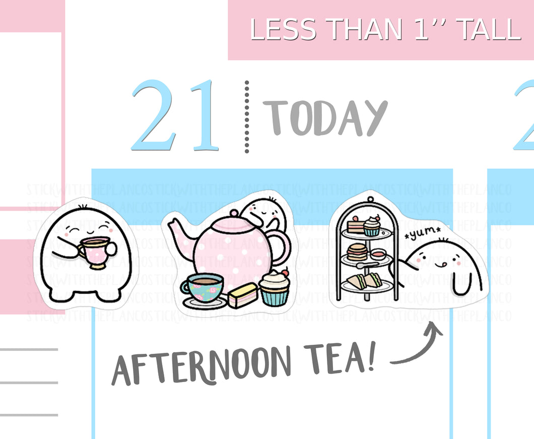 S_115 Squidge Has Afternoon Tea | Squidge Stickers | Planner Stickers