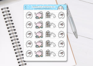 S_115 Squidge Has Afternoon Tea | Squidge Stickers | Planner Stickers