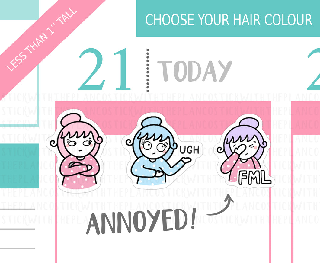 L_226 Feeling Annoyed | Lottie Stickers | Planner Stickers