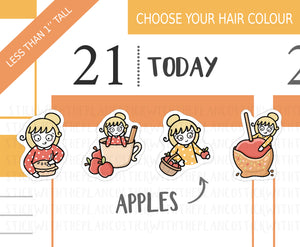 FL_001 Autumn Apples | Lottie Stickers | Autumn/Fall and Halloween Planner Stickers