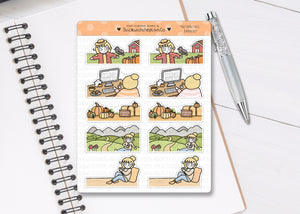 FL_023 Cute Fall Banners (1.5'' wide) | Lottie Stickers | Autumn/Fall and Halloween Planner Stickers