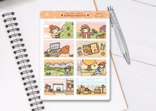 Load image into Gallery viewer, FL_021 Cute Fall Scenes (1.5&#39;&#39; Box) | Lottie Stickers | Autumn/Fall and Halloween Planner Stickers
