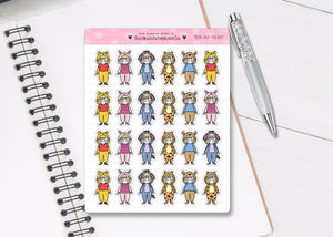 L_007 Bear and Friends! | Lottie Stickers | Planner Stickers