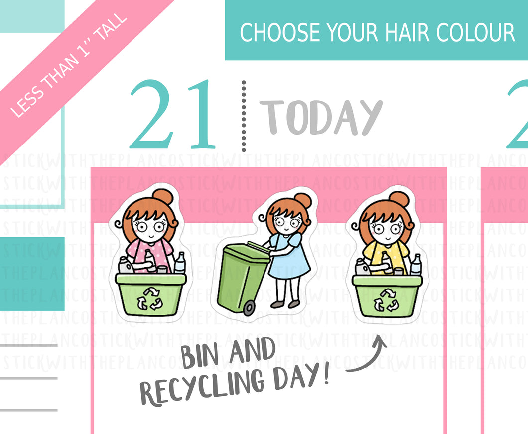 L_102 Bin Day and Recycling | Lottie Stickers | Planner Stickers