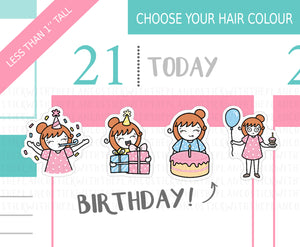 L_011 Birthday | Lottie Stickers | Planner Stickers