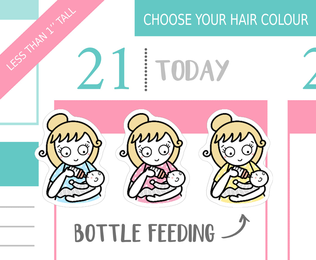 L_012 Bottle Feeding Baby | Lottie Stickers | Planner Stickers