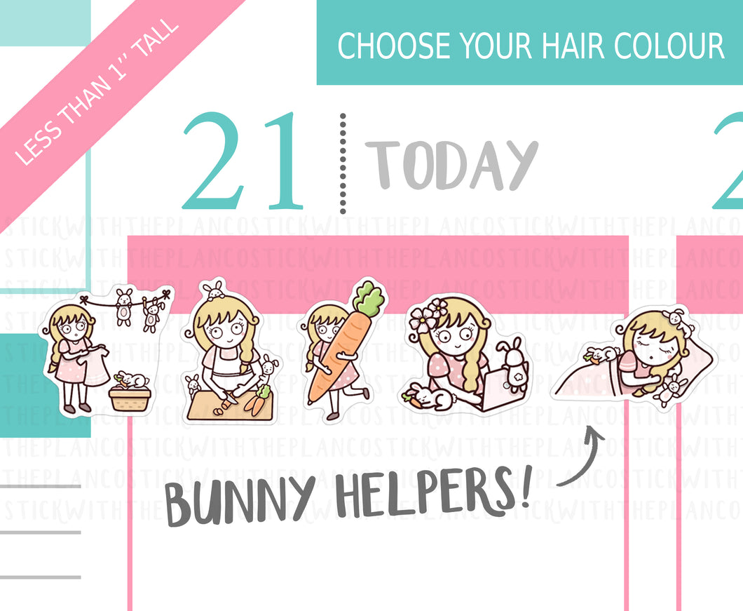 L_181 Bunny Helpers | Lottie Stickers | Planner Stickers