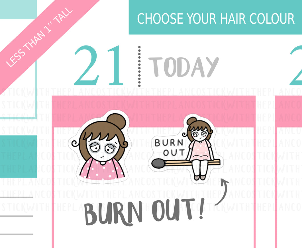 L_184 Burn Out | Lottie Stickers | Planner Stickers