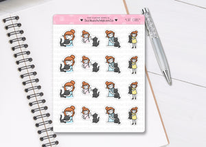 L_015 Cat Care | Lottie Stickers | Planner Stickers