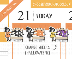 FL_005 Change Sheets (Halloween) | Lottie Stickers | Autumn/Fall and Halloween Planner Stickers