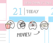 Load image into Gallery viewer, S_149 Squidge Goes To The Cinema | Squidge Stickers | Planner Stickers
